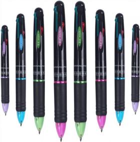 img 1 attached to 8-Pack Ipienlee Multicolor Retractable Ballpoint Pens With 0.7Mm Point And 4-Color Ink (Black, Blue, Red, Green) For Office And School Supplies