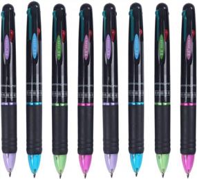 img 2 attached to 8-Pack Ipienlee Multicolor Retractable Ballpoint Pens With 0.7Mm Point And 4-Color Ink (Black, Blue, Red, Green) For Office And School Supplies