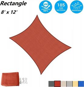 img 3 attached to Stay Protected Outdoors With AsterOutdoor Sun Shade Sail: 8' X 12' Canopy For Your Patio, Backyard, Lawn, And Garden Activities In Terra.