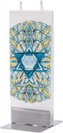 свеча flatyz star of david - плоские, декоративные художественные свечи - ручная роспись еврейских свечей, подарки для женщин или мужчин - 6 дюймов логотип