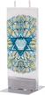 flatyz star of david candle - flat, decorative art candles - hand painted jewish candle gifts for women or men - 6 inches logo