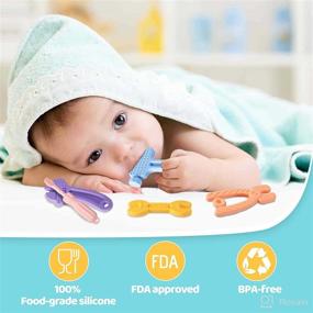 img 3 attached to 👶 BPA Free Teething Toys for Babies 0-6 Months | Silicone Teething Toys for Babies 6-12 Months | Baby Chew Toys Set | Freezer-Friendly Baby Teething Toys (5 Pack) with Hammer, Wrench, Spanner, Pliers - Perfect Baby Gifts for Boys