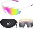 polarized cycling sunglasses for sports with tr90 frame and 5 lenses, uv400 protection logo