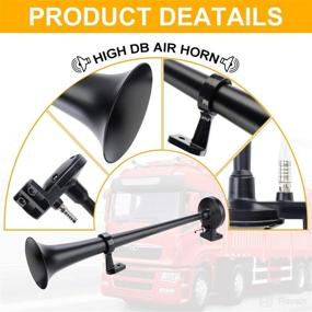 img 1 attached to 🔊 Big Auto Parts 12V Single Trumpet Air Horn with Compressor - Powerful 150db Loud Sound for Trucks, Boats, SUVs, Trains (Black)