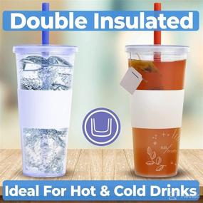 img 2 attached to 🥤 Milk N' Pearls Leak-Proof Reusable Boba Cup - Easy-to-Clean Smoothie Cup - Double-Walled Bubble Tea Cup - 24 Oz Boba Cups With Lids and Straw - Enhancing SEO