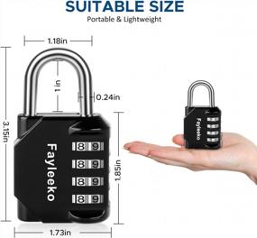 img 3 attached to Set Of 3 4-Digit Combination Padlocks - Ideal For School Lockers, Gym Gear, Fences, Toolboxes, Cabinets & Storage Cases