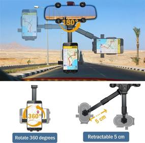 img 2 attached to Rotatable Retractable Holder Rearview Adjustable