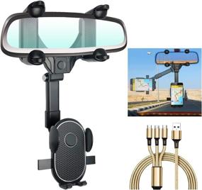 img 4 attached to Rotatable Retractable Holder Rearview Adjustable