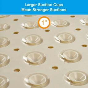 img 1 attached to AmazerBath Bath Tub Mat, 40 X 16 Inches Non-Slip Shower Mats With Suction Cups And Drain Holes, Bathtub Mats Bathroom Mats Machine Washable, Beige