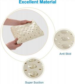 img 3 attached to AmazerBath Bath Tub Mat, 40 X 16 Inches Non-Slip Shower Mats With Suction Cups And Drain Holes, Bathtub Mats Bathroom Mats Machine Washable, Beige