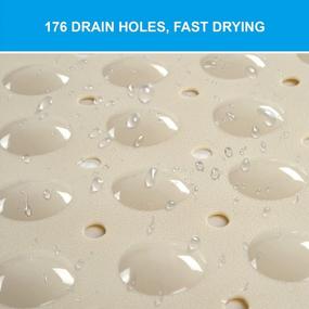 img 2 attached to AmazerBath Bath Tub Mat, 40 X 16 Inches Non-Slip Shower Mats With Suction Cups And Drain Holes, Bathtub Mats Bathroom Mats Machine Washable, Beige