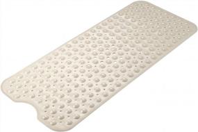 img 4 attached to AmazerBath Bath Tub Mat, 40 X 16 Inches Non-Slip Shower Mats With Suction Cups And Drain Holes, Bathtub Mats Bathroom Mats Machine Washable, Beige