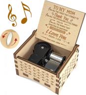 engraved wood music box for mom from daughters - you are my sunshine wind-up box, personalized unique gift for birthday, christmas, and thanksgiving day celebrations logo