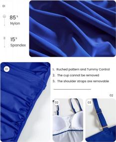 img 1 attached to Stylish Shuangyu Women's Twist Front Bandeau Tankini Set: Tummy Control Swimsuit with Mid Waist Briefs