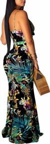 img 4 attached to Bohemian Beach Sundress: SheKiss Women'S Summer Floral Maxi Dress With Spaghetti Straps And Low-Cut Design