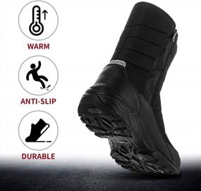 img 2 attached to Men'S Winter Snow Boots: SILENTCARE Mid-Calf Fur Warm Waterproof Slip On Outdoor Athletic Shoes.