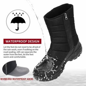 img 1 attached to Men'S Winter Snow Boots: SILENTCARE Mid-Calf Fur Warm Waterproof Slip On Outdoor Athletic Shoes.