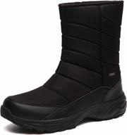 men's winter snow boots: silentcare mid-calf fur warm waterproof slip on outdoor athletic shoes. логотип