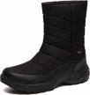 men's winter snow boots: silentcare mid-calf fur warm waterproof slip on outdoor athletic shoes. logo
