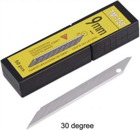 img 1 attached to 100PCS 9Mm Carbon Steel Utility Knife Replacement Blades, 30 Degree Snap Off For Retractable Cutting Knives, Hobby & Craft Knife, Box Cutter