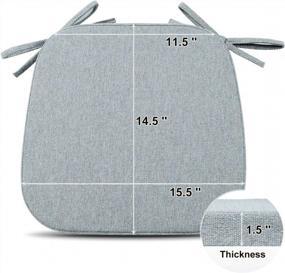 img 3 attached to Shinnwa Chair Pads For Dining Chairs Seat Cushion And Pad Indoor Kitchen Room Wooden Metal Chair Cushions With Ties [14.5 X 15.5 Inches] Light Gray