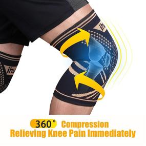 img 1 attached to ihuan 2 Pack Copper Knee Braces with Knee Compression Sleeves for Knee Pain and Injury Recovery, Meniscus Tears, ACL, Arthritis, Joint Pain, Knee Support for Gym, Sports, Weightlifting, Running - Suitable for Women and Men