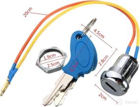 img 1 attached to 🔑 Premium 2-Wire Ignition Switch Kit for Electric Scooter ATV Moped Go Kart - Includes 2 Keys (1 Pack)