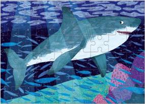 img 3 attached to Family-Friendly Mudpuppy Mini Puzzle Of A Colorful Great White Shark Illustration - 48 Pieces, 8” X 5.75” - Ideal For Ages 4+