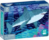 family-friendly mudpuppy mini puzzle of a colorful great white shark illustration - 48 pieces, 8” x 5.75” - ideal for ages 4+ logo