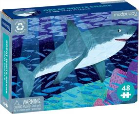 img 4 attached to Family-Friendly Mudpuppy Mini Puzzle Of A Colorful Great White Shark Illustration - 48 Pieces, 8” X 5.75” - Ideal For Ages 4+