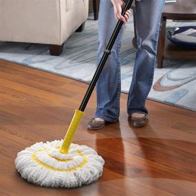 img 3 attached to 57-inch Long Handled Self-Wringing Twist Mop with Top Scouring Pad - Ideal for Kitchen, Restaurant, Bathroom, Garages, Warehouses, Office