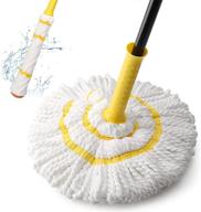 57-inch long handled self-wringing twist mop with top scouring pad - ideal for kitchen, restaurant, bathroom, garages, warehouses, office logo