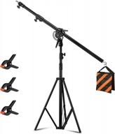 soonpho aluminum light stand 9.8 feet/3m with clamps, adjustable photography air-cushioned tripod stand with boom arm & sandbags, for video led light,speedlite flashes,reflectors,umbrella,softboxes logo