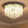saint mossi modern k9 crystal raindrop chandelier lighting flush mount led ceiling light fixture pendant lamp for dining room bathroom bedroom livingroom 9 g9 bulbs required h13" x d18 logo