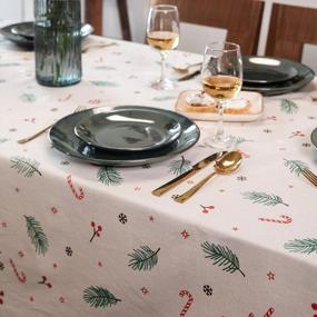 img 3 attached to Folkulture Christmas Tablecloth Or Christmas Table Cover, 60 X 120 Inch, 100% Cotton Rectangle Tablecloth, White Tablecloth For Christmas Décorations, Long Tablecloth Rectangle, (Cherry Merry)