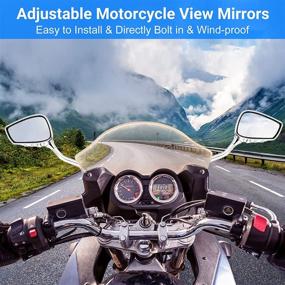 img 2 attached to 🛵 OXMART Universal Skull Hand Motorcycle Rear View Mirrors 8/10mm Chrome Plated ABS Shell Side Mirrors Folding Rearview Mirror Compatible with Harley Honda Kawasaki Suzuki Yamaha Ducati