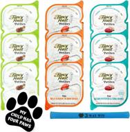 🐱 fancy feast petites pate bundle – variety pack of 3 flavors: ocean whitefish & tuna, wild alaskan salmon, and braised chicken – 2.8 ounces each. bonus inclusion: mesh kitty toy and car paw magnet! логотип