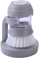 🧽 gray soap dispensing palm scrub brush set with drip tray - easyline pro kitchen scrubber for cleaning dishes, pots, pans, and sink logo