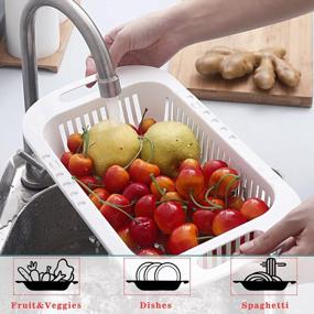 img 1 attached to 2 Pack Collapsible Colander Strainer Over Sink - Adjustable Drain Basket For Fruits & Vegetables In Kitchen (Blue) | MineSign