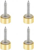 victorshome mirror screws decorative cover cap nails for sign advertising fasteners, polished brass gold, 10mm 4pcs logo