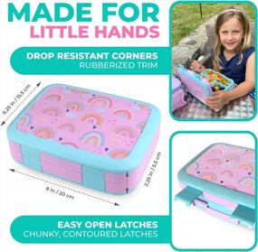 img 2 attached to Colorful Leakproof Bento Lunch Box - 4 Compartments, Utensils Included - Perfect For Kids And Adults!