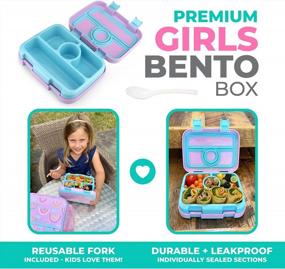 img 3 attached to Colorful Leakproof Bento Lunch Box - 4 Compartments, Utensils Included - Perfect For Kids And Adults!