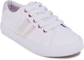 img 4 attached to Nautica Fashion Sneaker Sneaker Dulcie Girls White 2 Girls' Shoes : Athletic