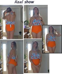 img 3 attached to Sheshow Waisted Swimsuit Flounce Swimwear Women's Clothing - Swimsuits & Cover Ups