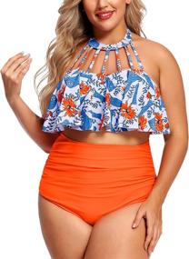 img 2 attached to Sheshow Waisted Swimsuit Flounce Swimwear Women's Clothing - Swimsuits & Cover Ups