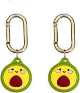 2021 wireless gps location tracker airtags case - soft silicone, stylish 🥑 and cute 3d animation design with keychain - easy to carry finder accessories (avocado) logo