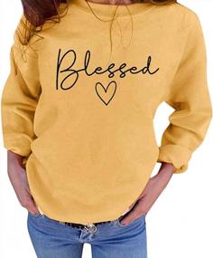 img 4 attached to Blessed Sweatshirt For Women Letter Print Lightweight Thanksgiving Pullover Tops Blouse