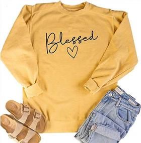 img 1 attached to Blessed Sweatshirt For Women Letter Print Lightweight Thanksgiving Pullover Tops Blouse