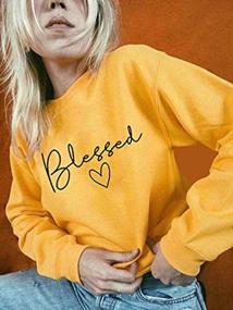 img 2 attached to Blessed Sweatshirt For Women Letter Print Lightweight Thanksgiving Pullover Tops Blouse