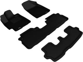 img 4 attached to 🚗 3D MAXpider Toyota Highlander Gas Kagu Floor Mats - Black (2008-2013) - 1st, 2nd, 3rd Row